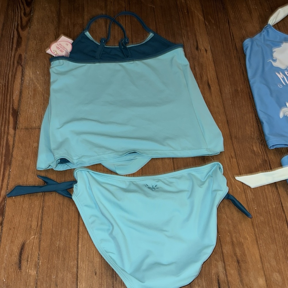 2 new girls bathing swimsuit mermaid justice blue clothing bundle 12 vintage NWT - Picture 5 of 12
